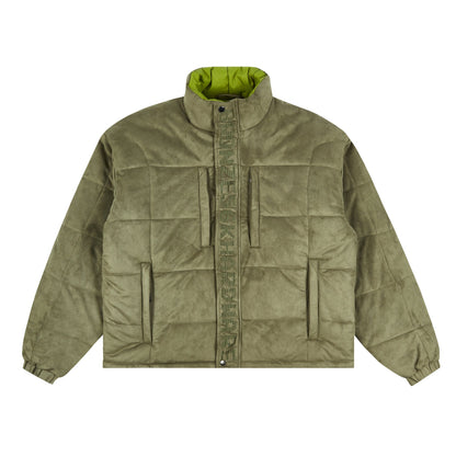 Bronze 56K Faux Suede Puffer Jacket - Olive