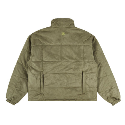 Bronze 56K Faux Suede Puffer Jacket - Olive