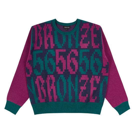 Bronze 56K Old E Sweater - Purple/Teal