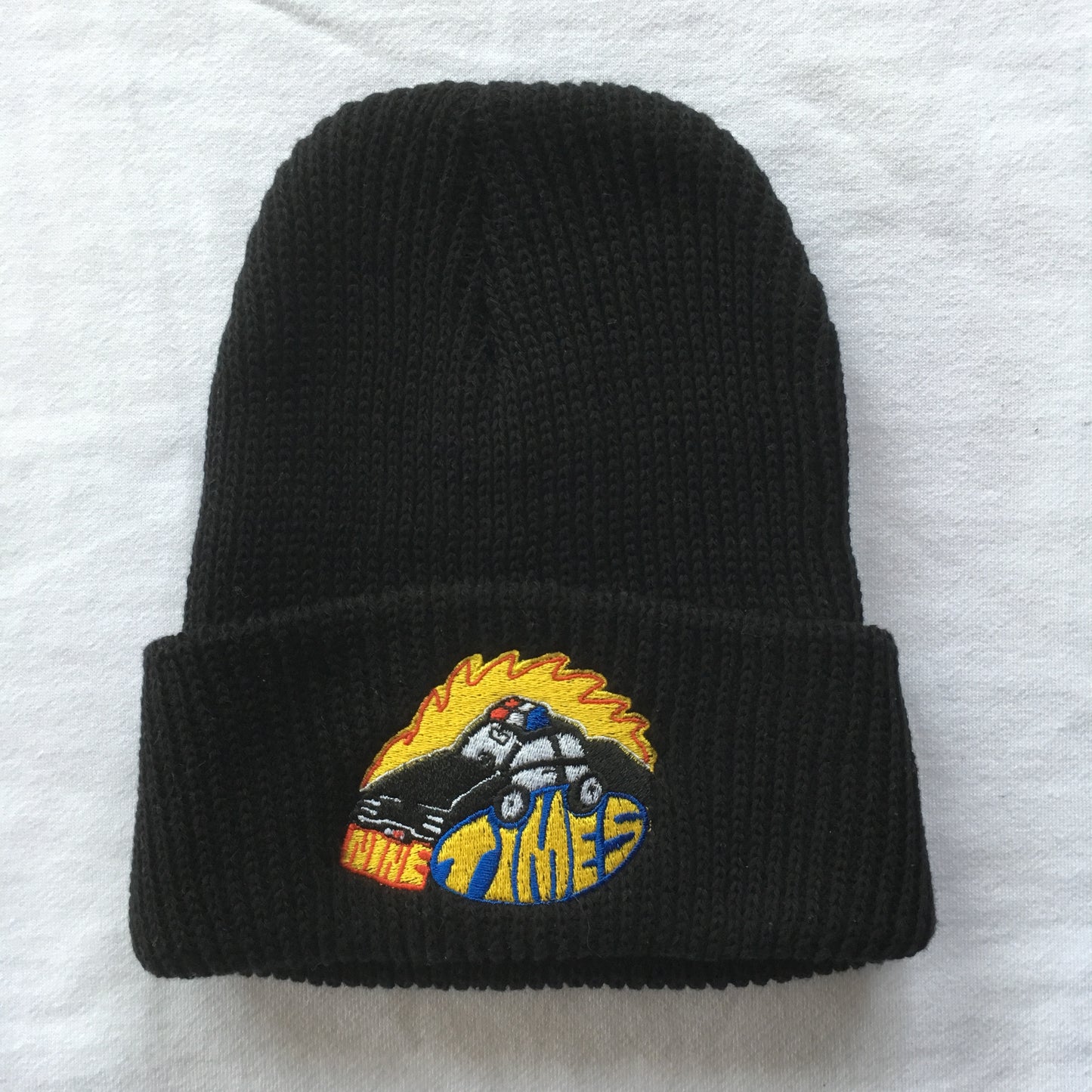 Ninetimes Embroidered Fast Car Beanie - Black