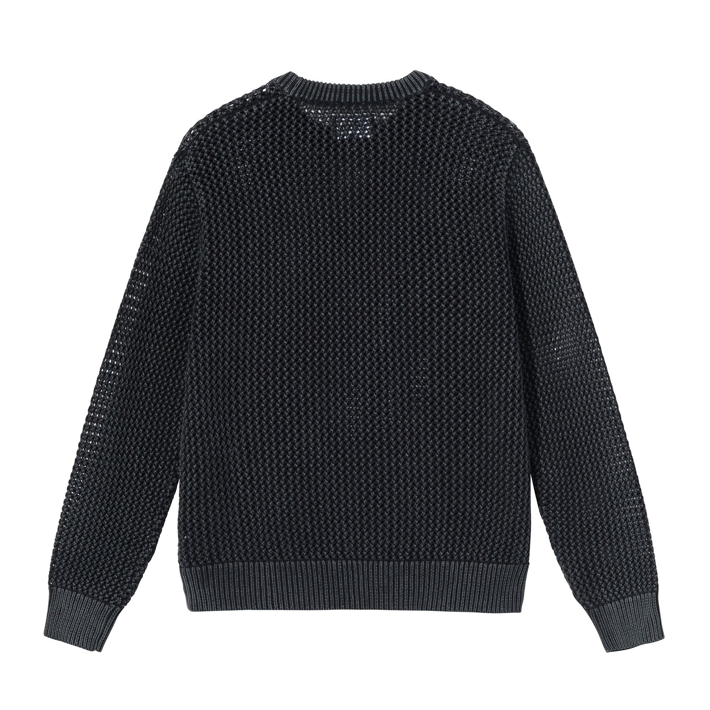 Stussy Pigment Dyed Loose Gauge Sweater - Black