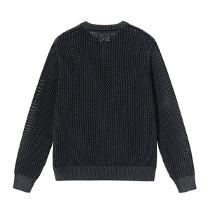 Stussy Pigment Dyed Loose Gauge Sweater - Black