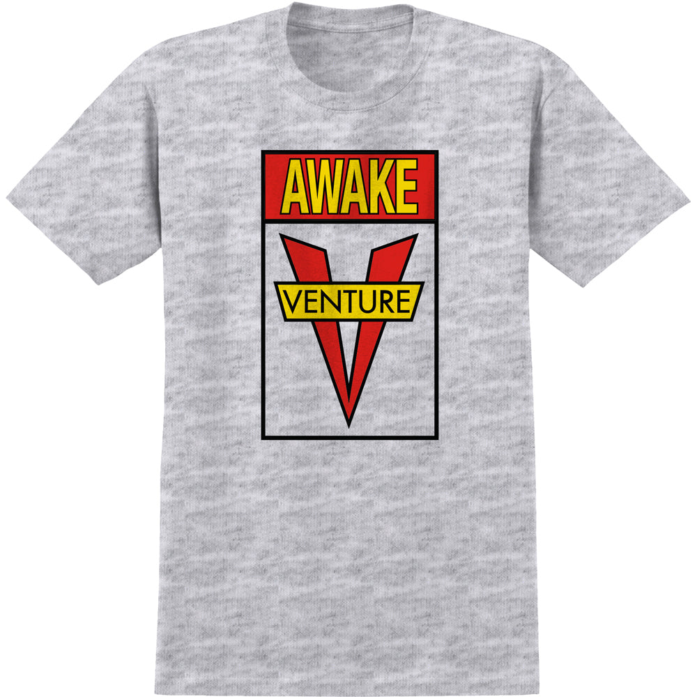 Venture Awake T-Shirt - Ash/ Red & Yellow