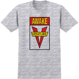 Venture Awake T-Shirt - Ash/ Red & Yellow