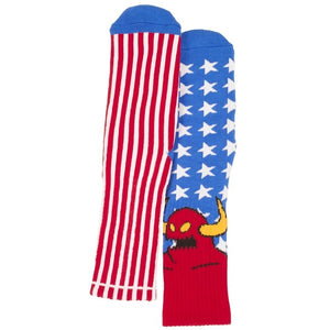 Toy Machine Socks American Monster - Red/White/Blue