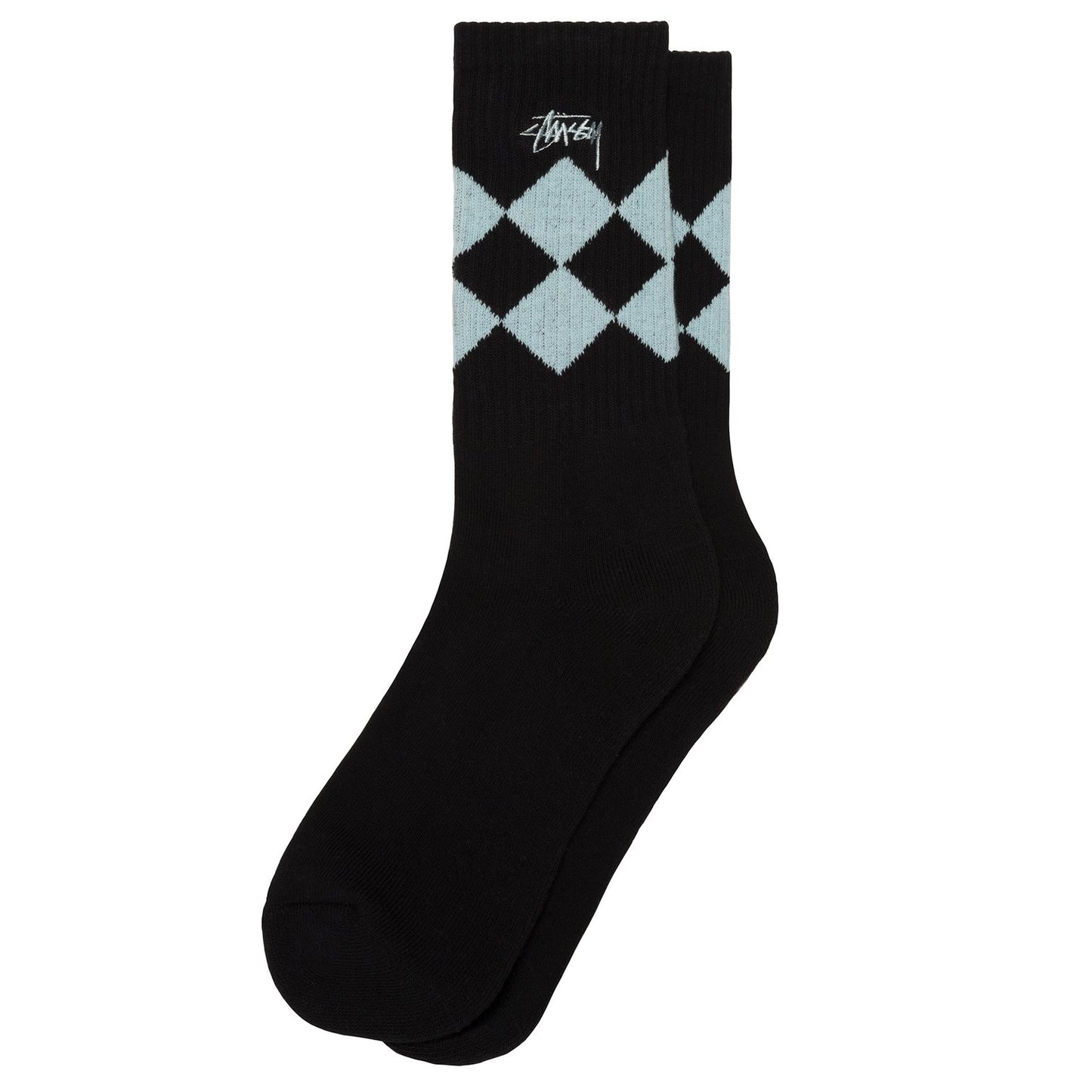 Stussy Argyle Jacquard Crew Socks - Black