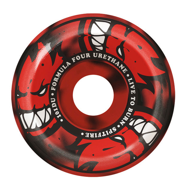 Spitfire Formula Four Conical Afterburners Wheels - 101D 54mm Red/Black Swirl