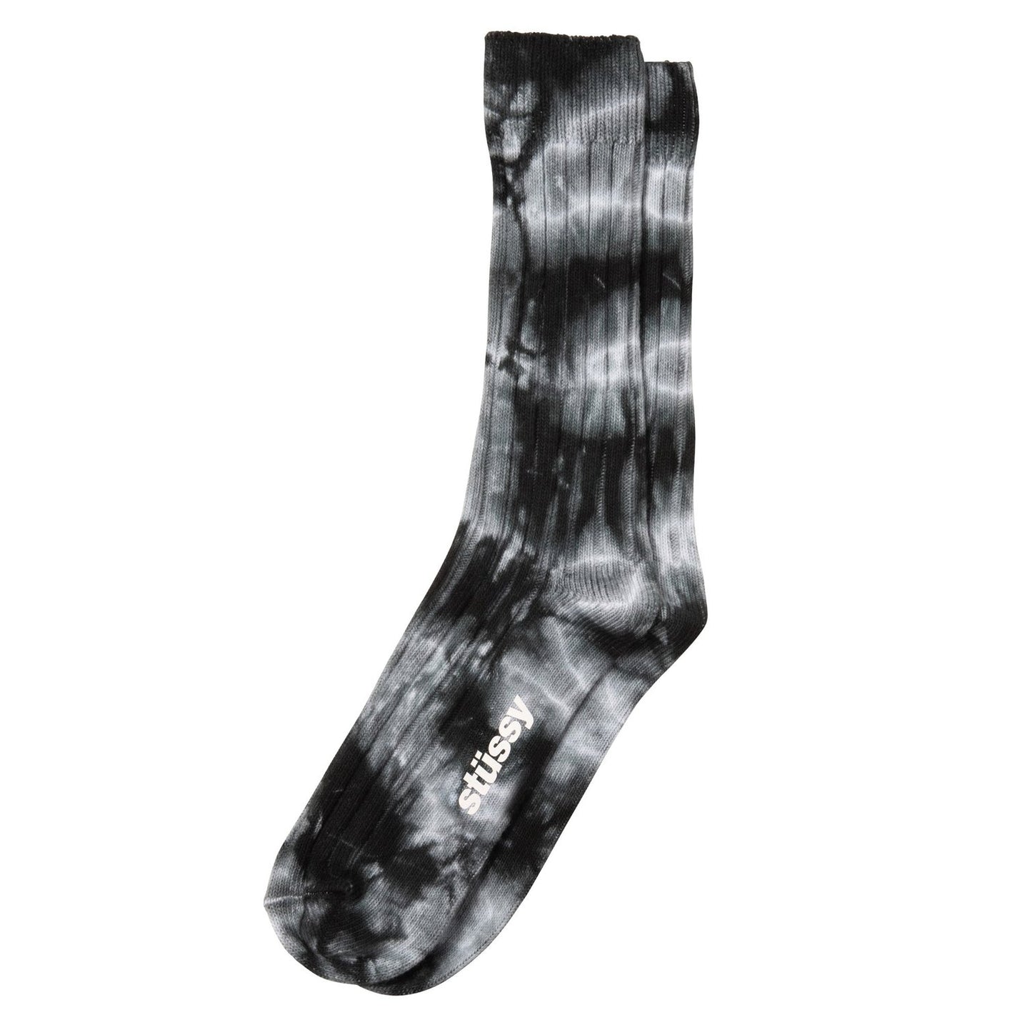 Stussy Dyed Ribbed Crew Socks - Grey