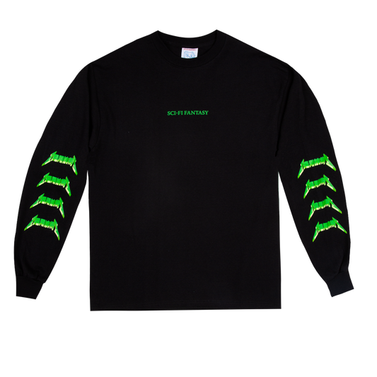 Sci-Fi Fantasy Metal Logo Longsleeve - Black