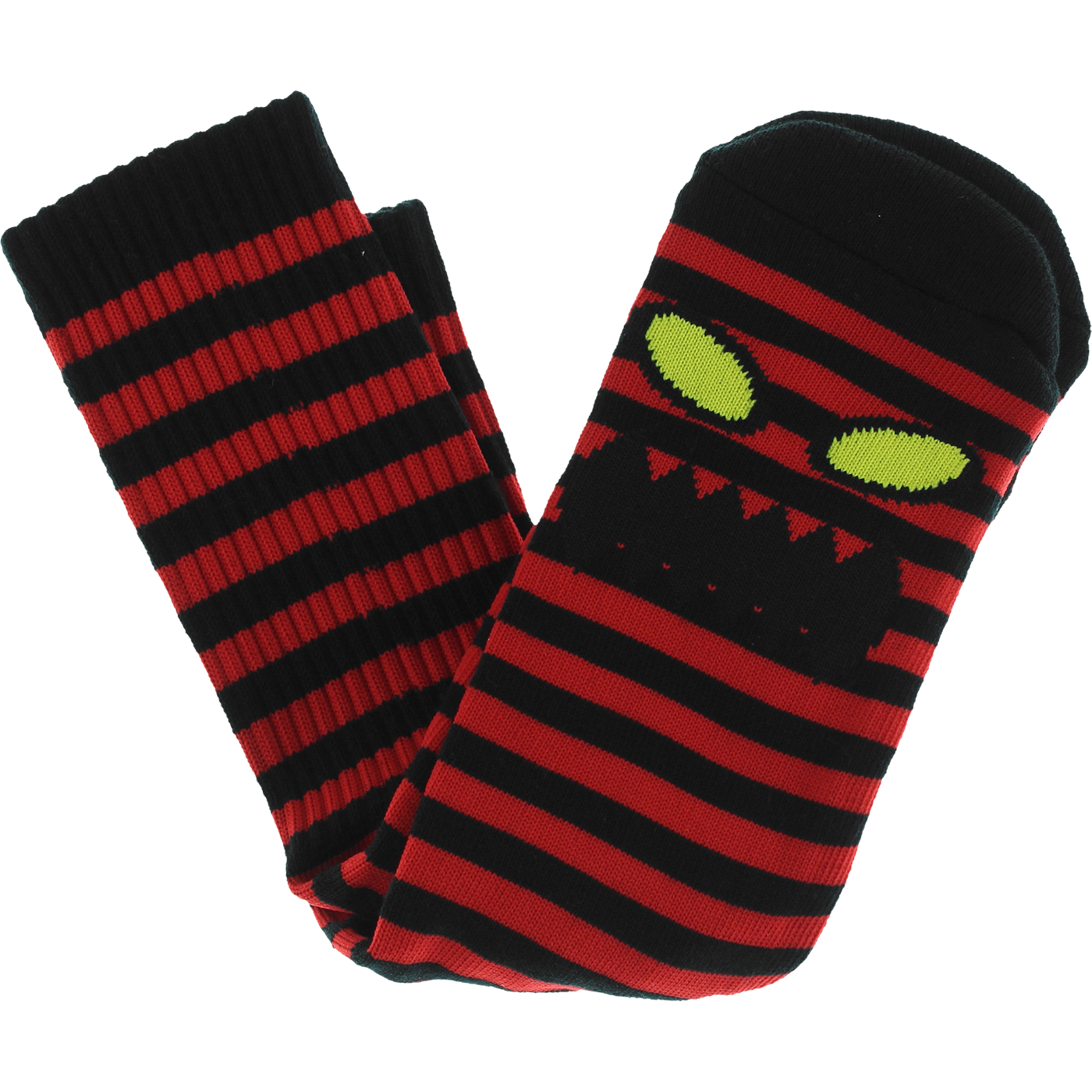 Toy Machine Monster Face Mini Stripe Sock - Red