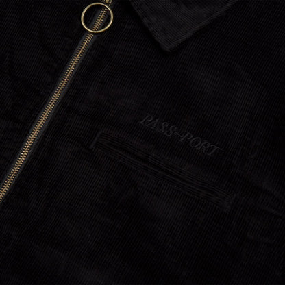 Pass-Port Cord Zip Up Jacket - Black