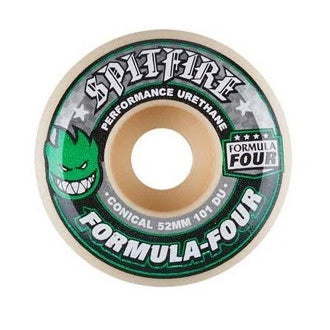 Spitfire Formula Four Conical Full Wheels - 101D 52mm Green Print