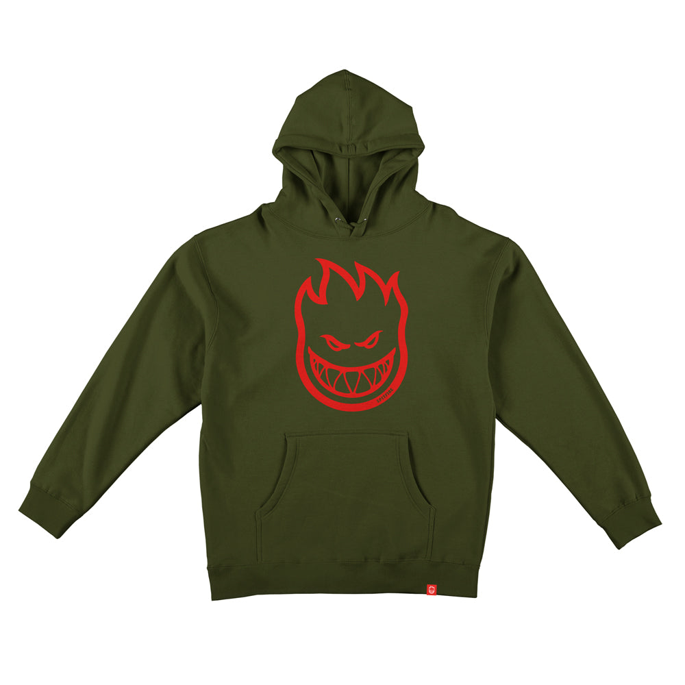 Spitfire Bighead Hoodie - Army/Red