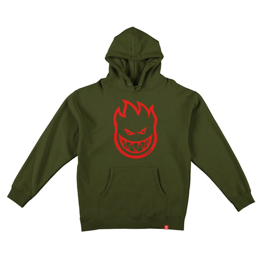 Spitfire Bighead Hoodie - Army/Red