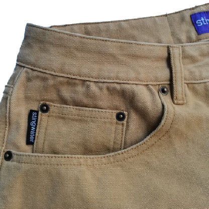 Stingwater Vegan Suede Double Knee Canvas Pants - Wheat