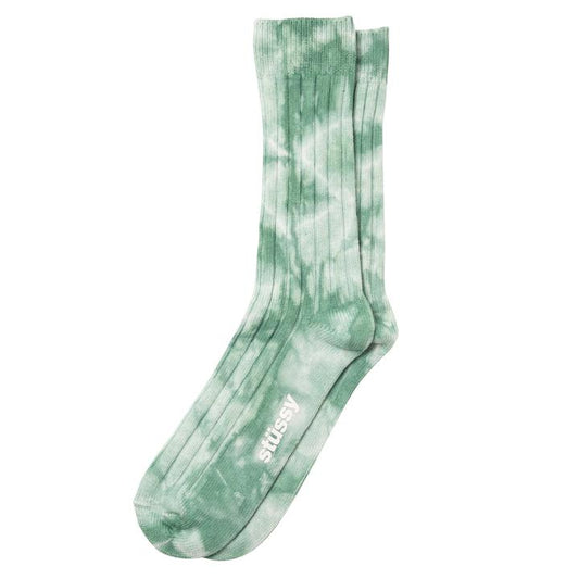 Stussy Dyed Ribbed Crew Socks - Green