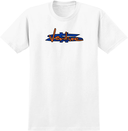 Venture Paid Tee - White/Orange/Blue