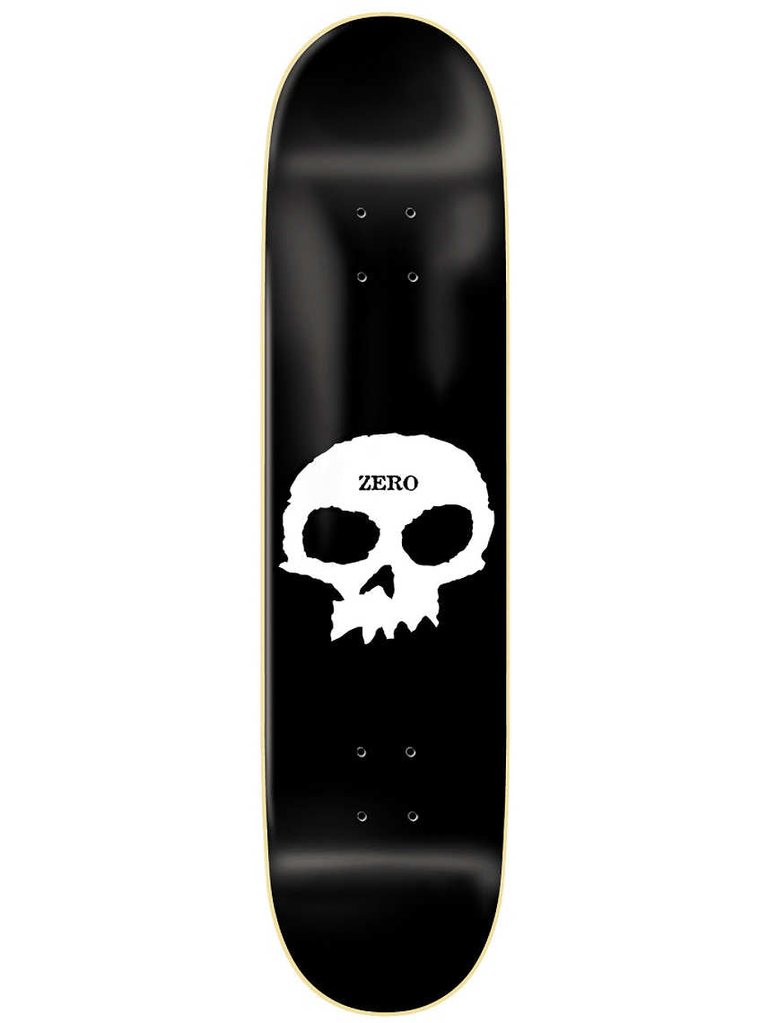 Zero Single Skull Deck Black - 8.5