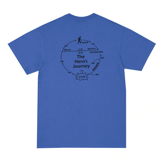 Sci-Fi Fantasy Hero's Journey Tee - Flo Blue