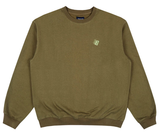 Bronze 56K B Logo Embroidered Crewneck - Olive