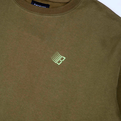 Bronze 56K B Logo Embroidered Crewneck - Olive