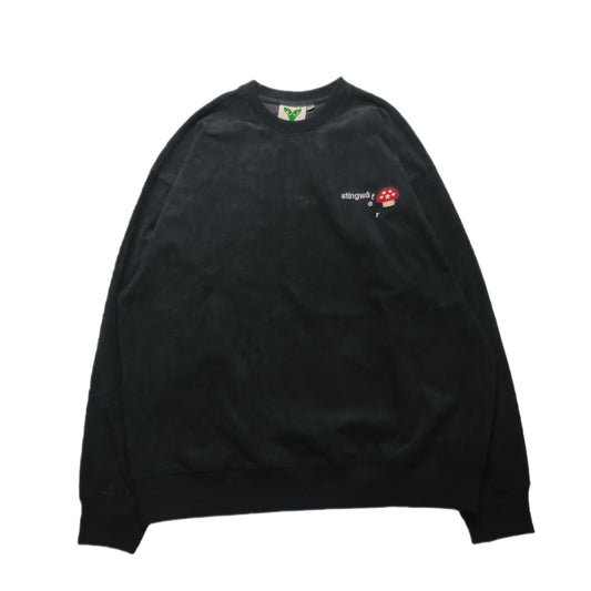 Stingwater Corduroy Melting Logo Crewneck Sweatshirt - Black