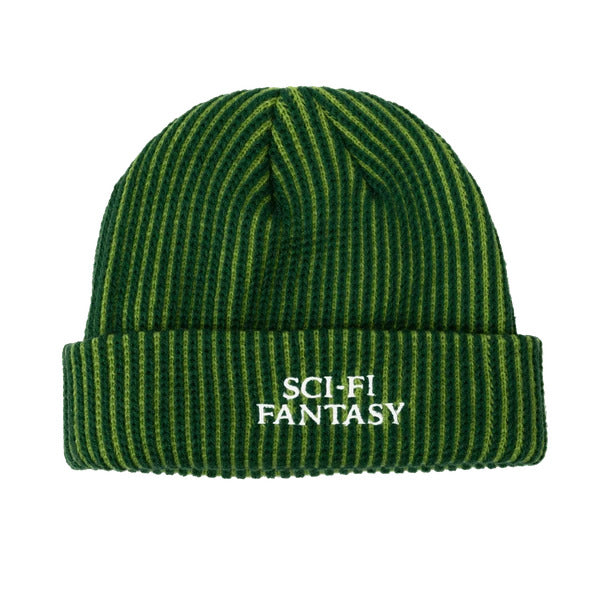 Sci-Fi Fantasy Beanie - Lime/Dark Green