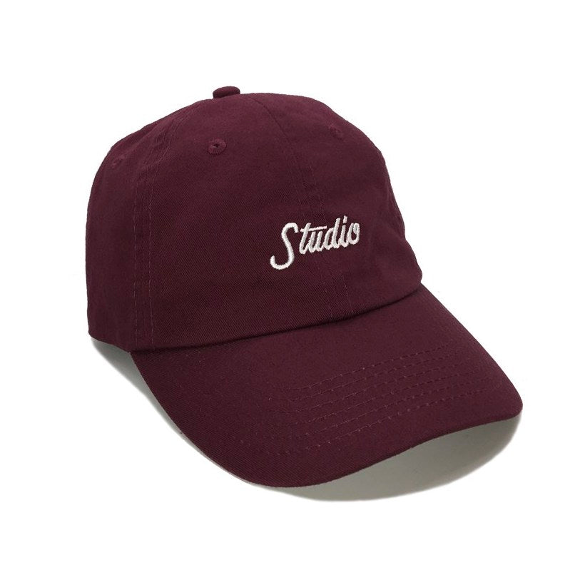 Studio Small Script 6 Panel Hat - Burgundy