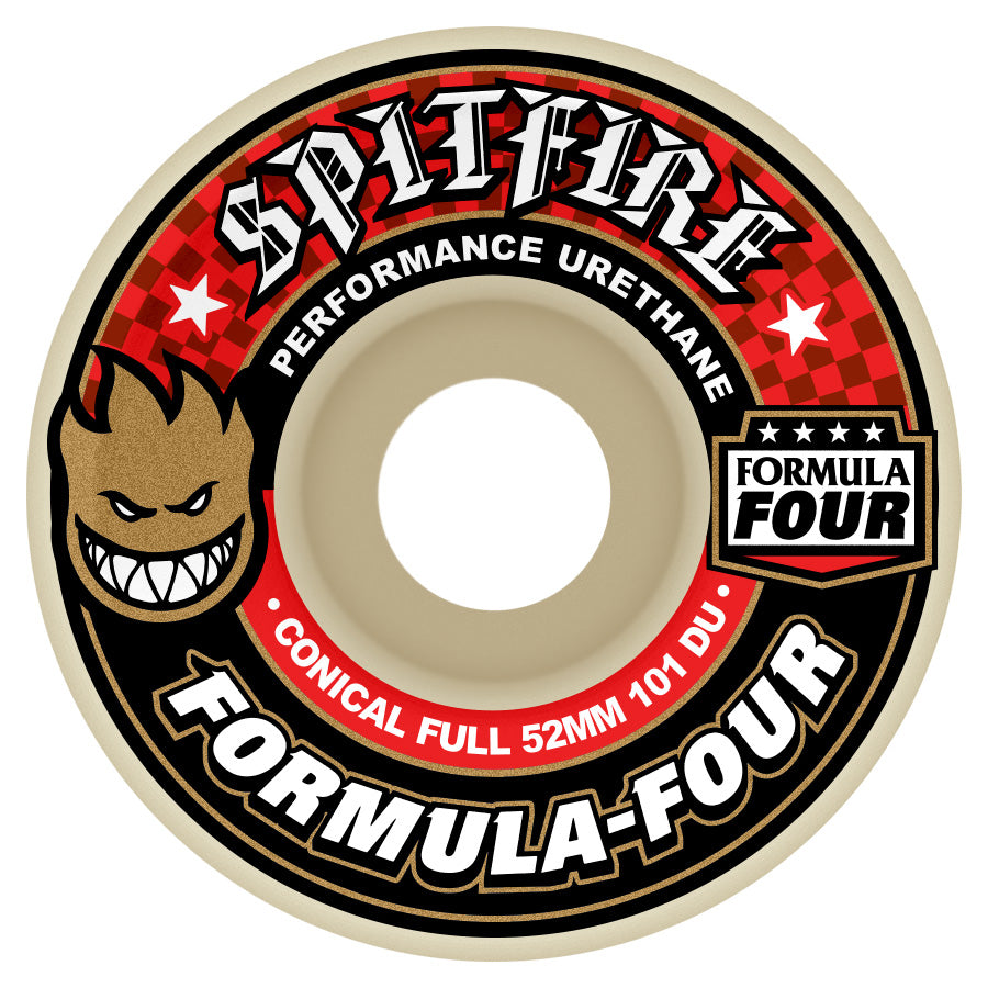 Spitfire Formula Four Wheel Conical Full 101 - 101D 56mm Red Print