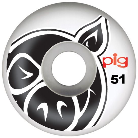 Pig Wheels Pig Head Conical Wheels - 101A 51mm White