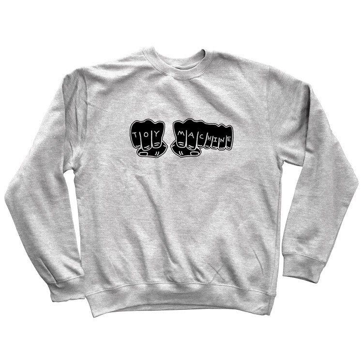 Toy Machine Fists Crewneck - Grey Heather