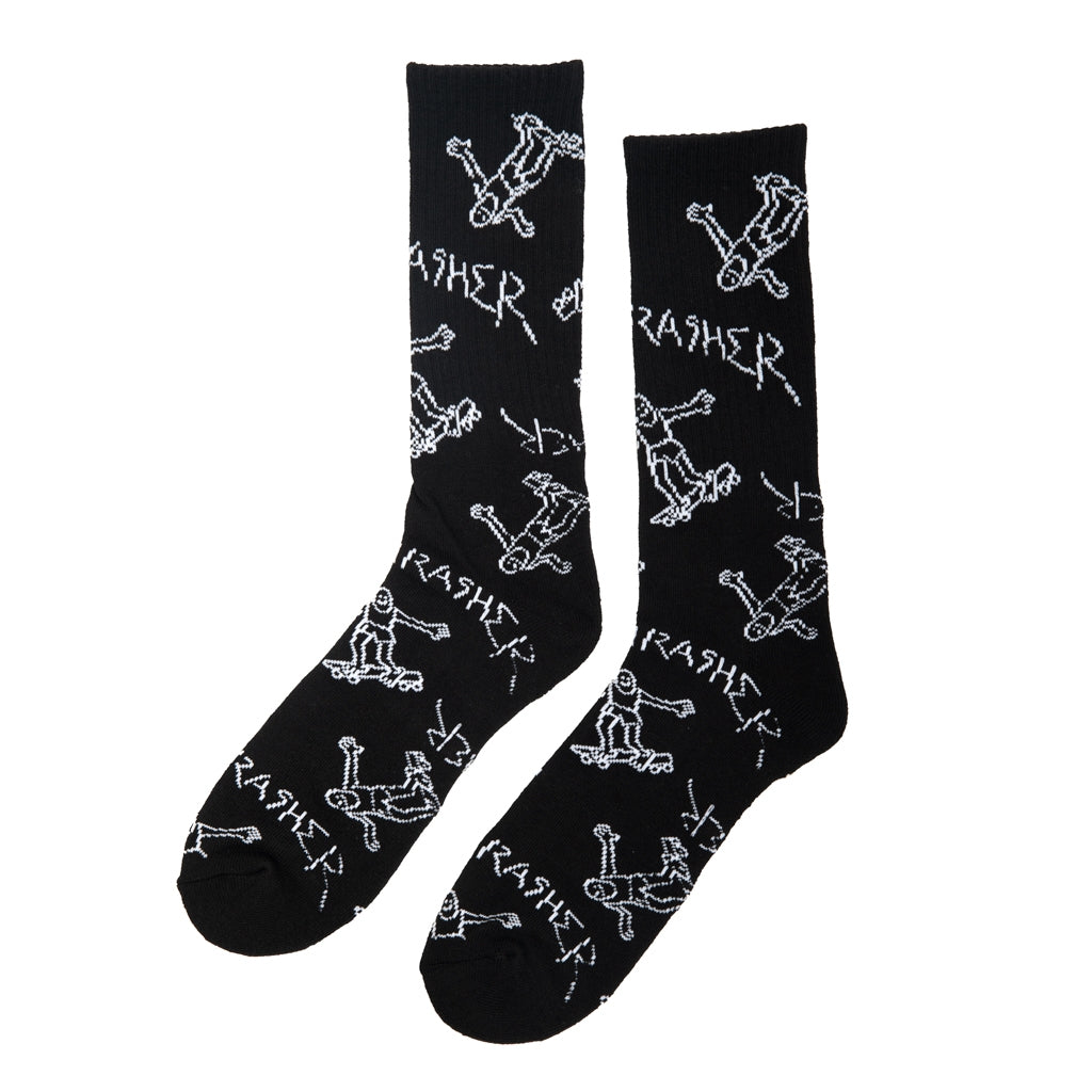 Thrasher Gonz Logo Crew Socks - Black