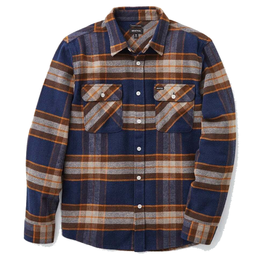 Brixton Bowery Flannel - Heather Joe Blue