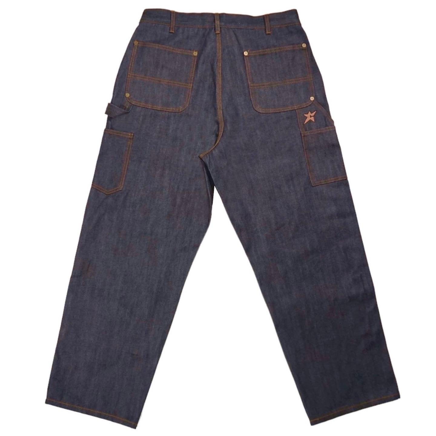 Double Knee Raw Denim Work Jeans 16oz Organic Cotton In Indigo - Kind  Supply Co.