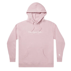 The Quiet Life Serif Embroidered Hoodie - Dusty Pink