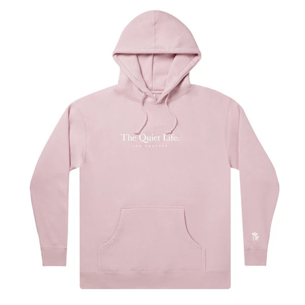 The Quiet Life Serif Embroidered Hoodie - Dusty Pink
