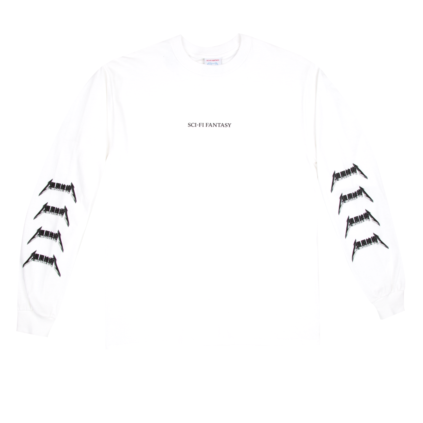 Sci-Fi Fantasy Metal Logo Longsleeve - White