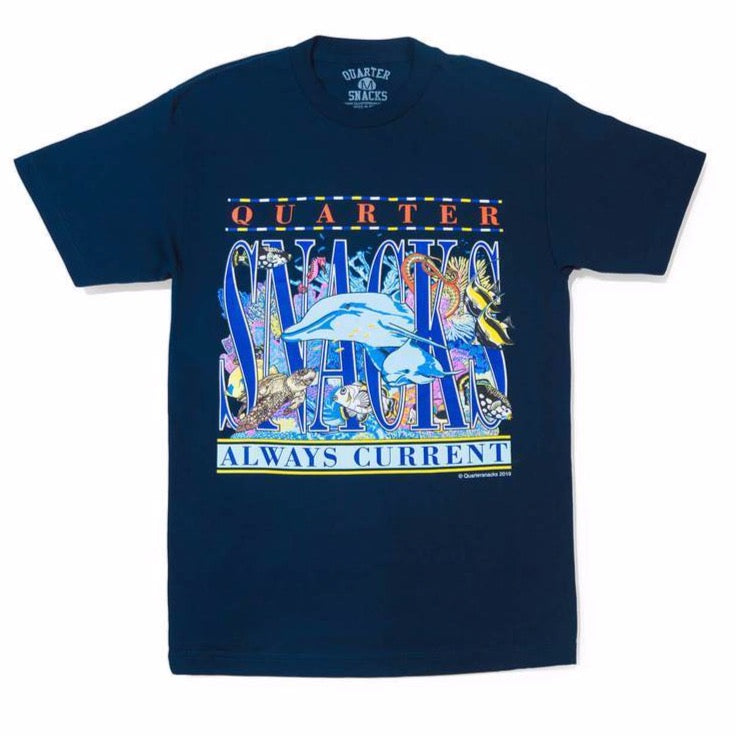 Quartersnacks Always Current Tee - Navy