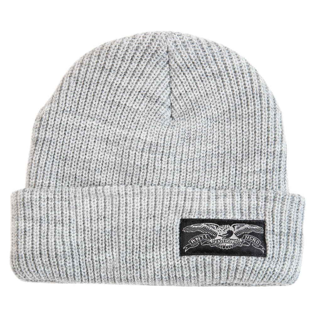 Antihero Stock Eagle Label Cuff Beanie - Heather Grey/Grey