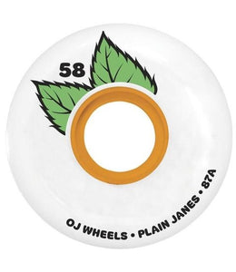 OJs Plain Jane Keyframe Wheels - 87A 58mm White
