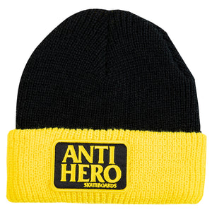 Antihero Reserve Patch Cuff Beanie - Black/Yellow