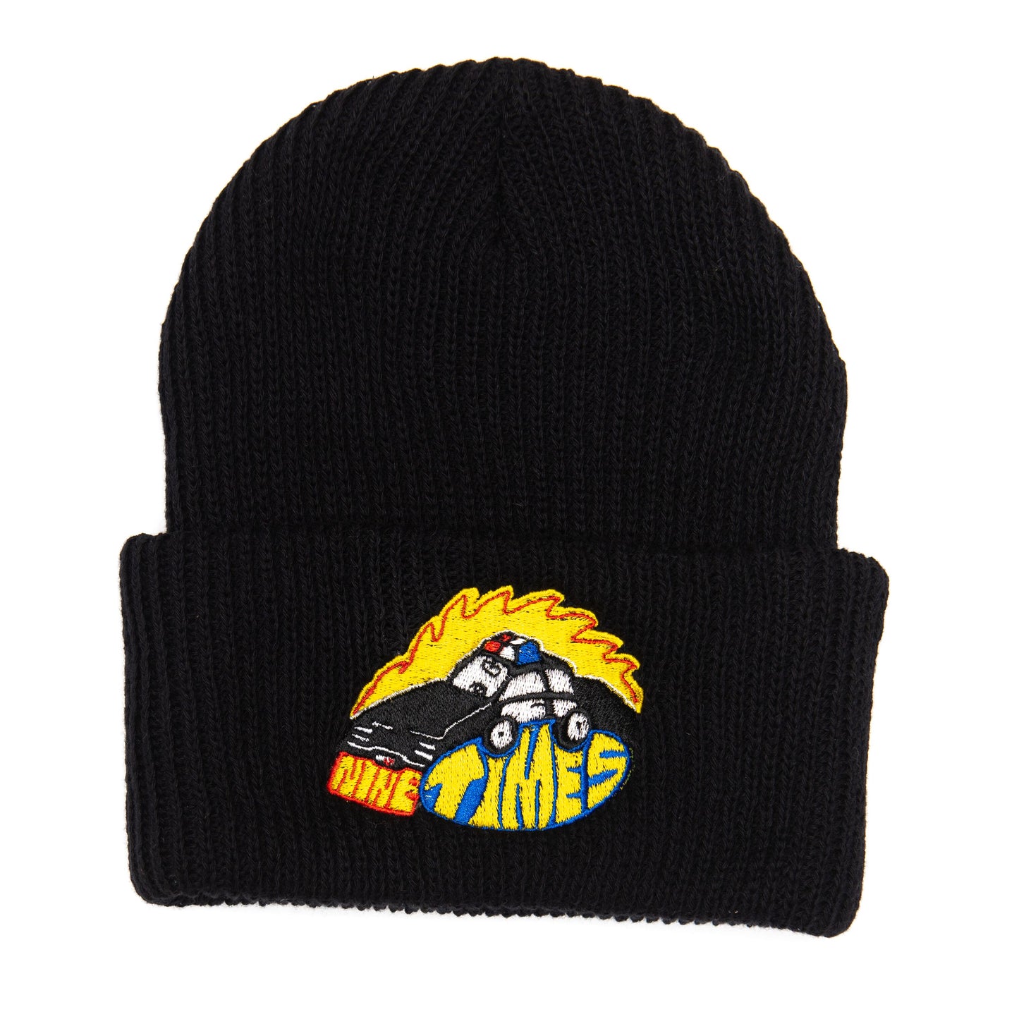 Ninetimes Embroidered Fast Car Beanie - Black