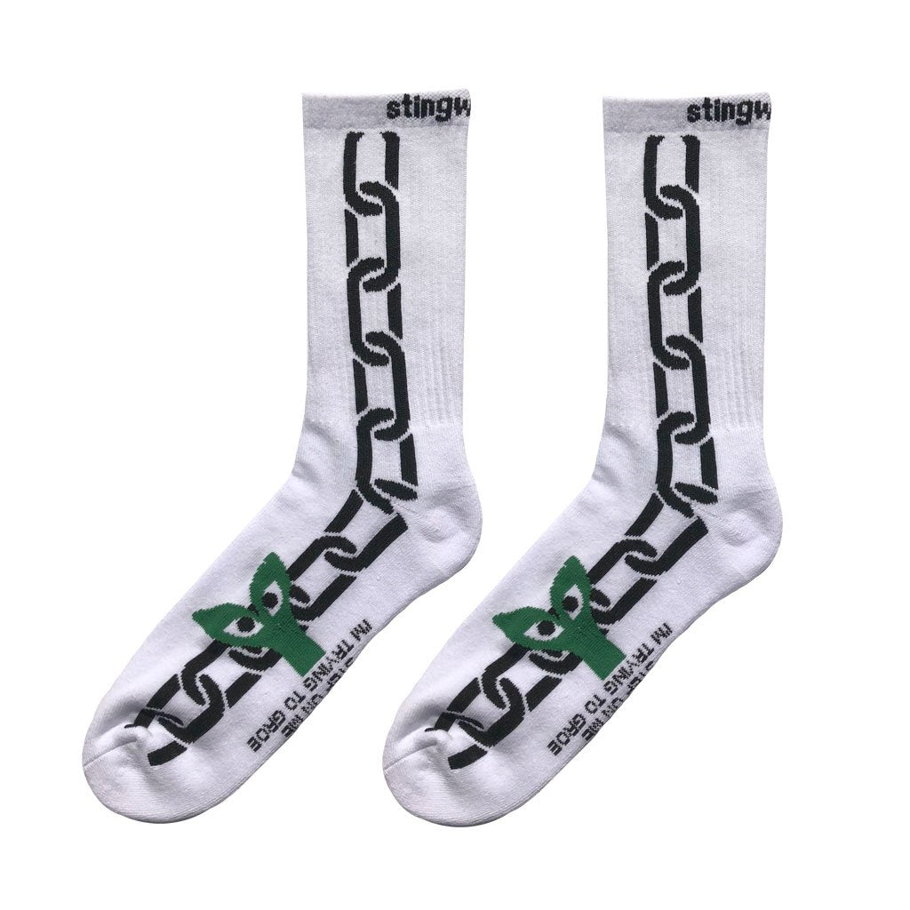 Stingwater Aapi in Chains Sock - White