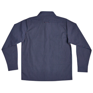 Independent L/S Bar Logo Button-Up Shirt - Navy Stripe