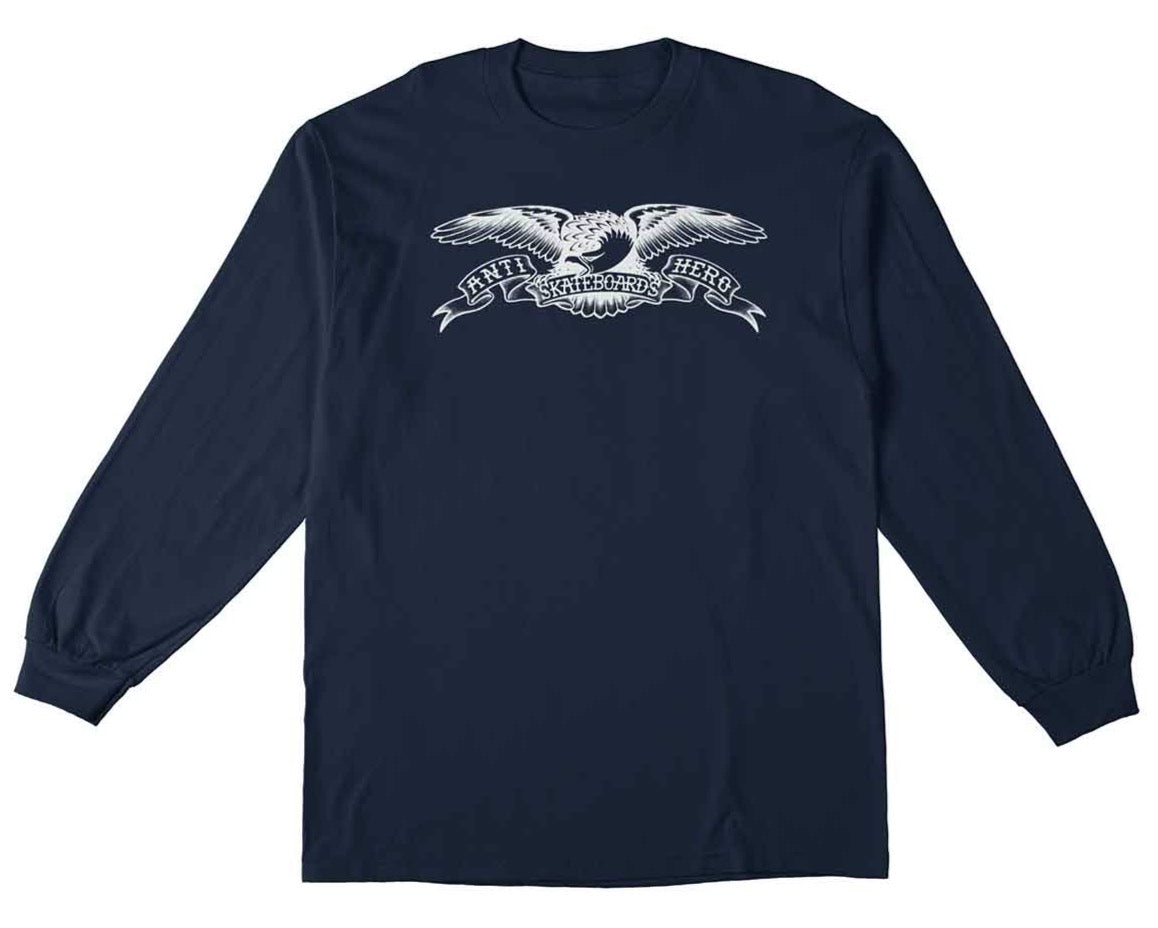 Antihero Basic Eagle L/S T- Shirt - Navy/White