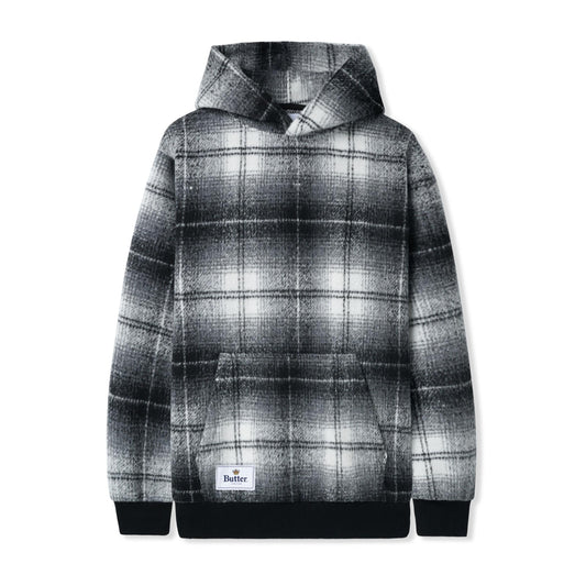 Butter Goods Heavyweight Plaid Pullover Hood - Black / White