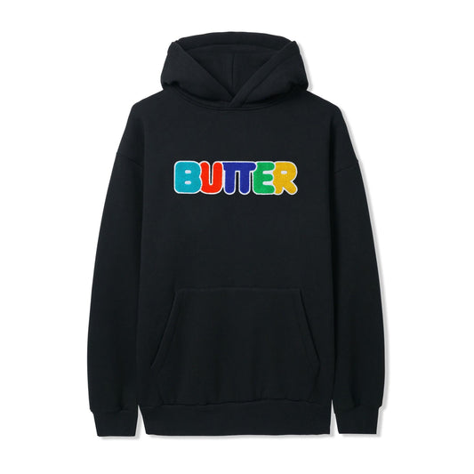 Butter Goods Rounded Chenille Applique Pullover Hood - Black