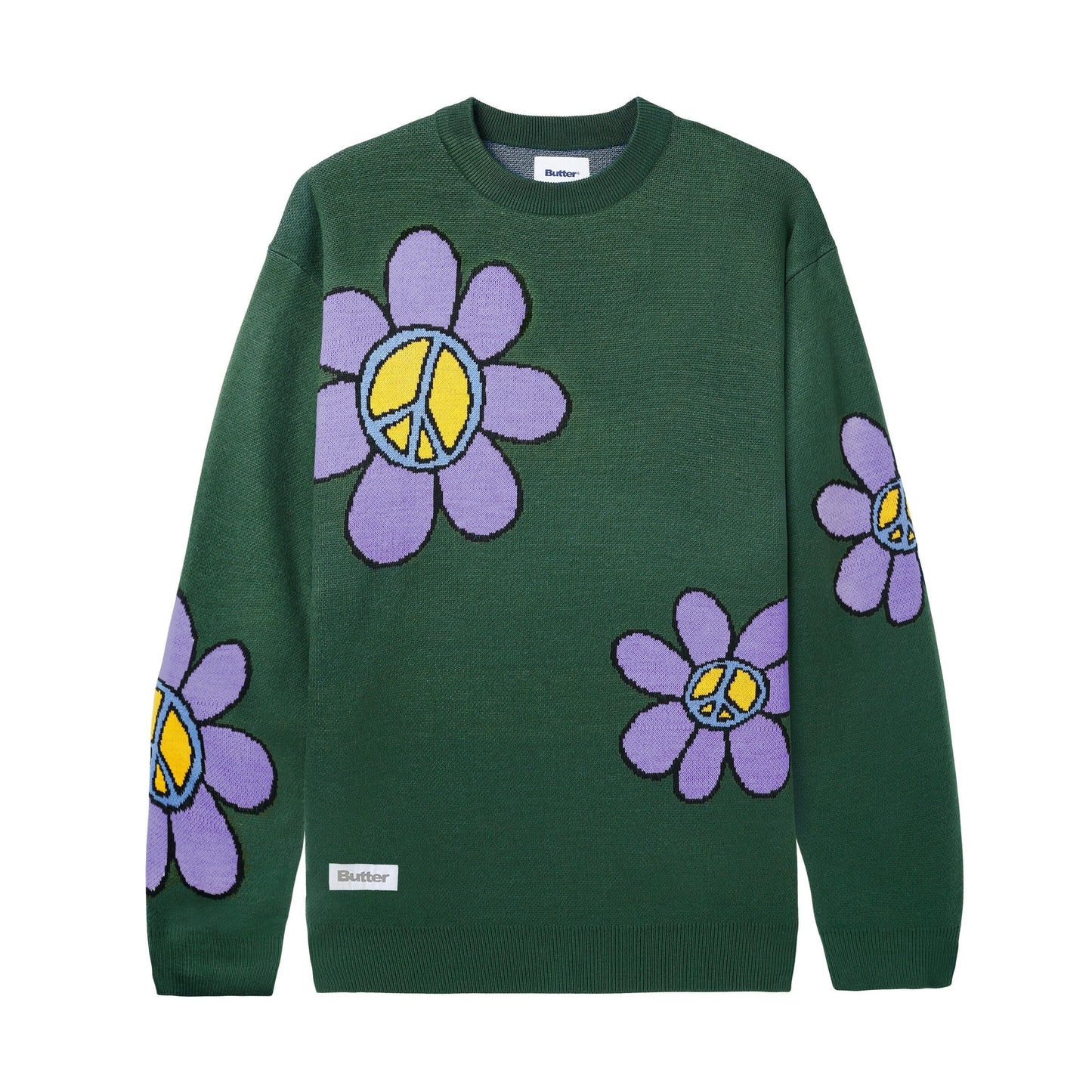 Butter Goods Flowers Knit Sweater - Sage