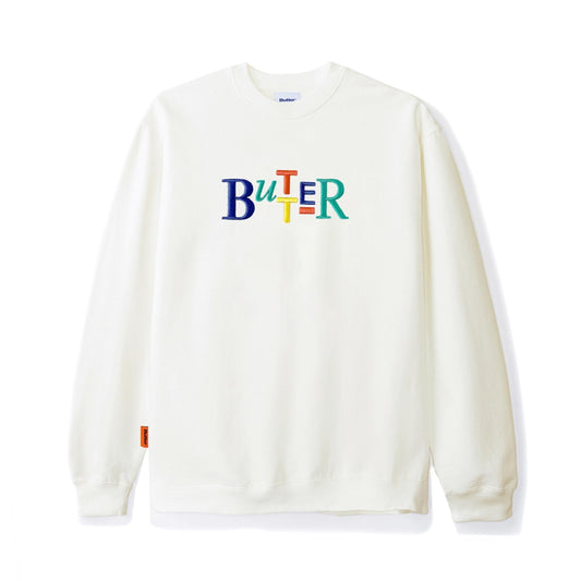 Butter Goods Embroidered Scope Crewneck - Cream