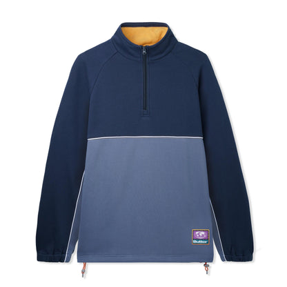 Butter Goods Forte 1/4 Zip Pullover - Navy/Denim